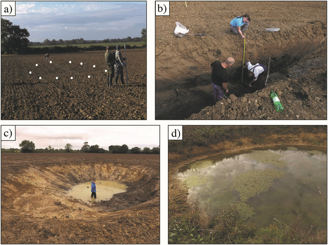 A series of images showing the process of reviving a ghost pond.
